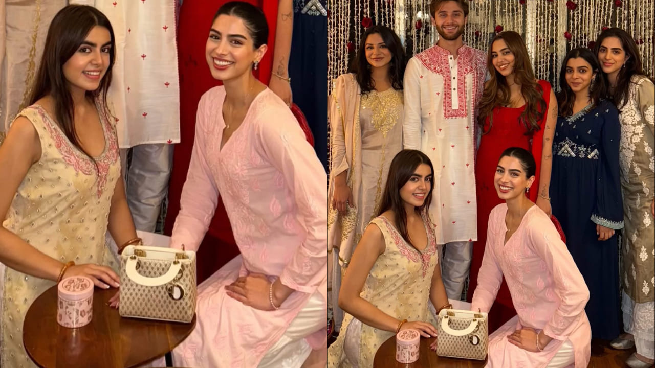 Khushi Kapoor in chikankari kurta 