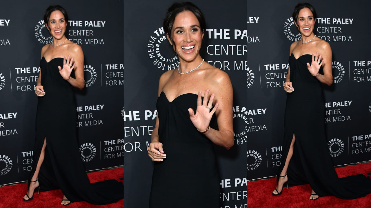 Meghan Markle’s black strapless gown is the drama your weekend deserves