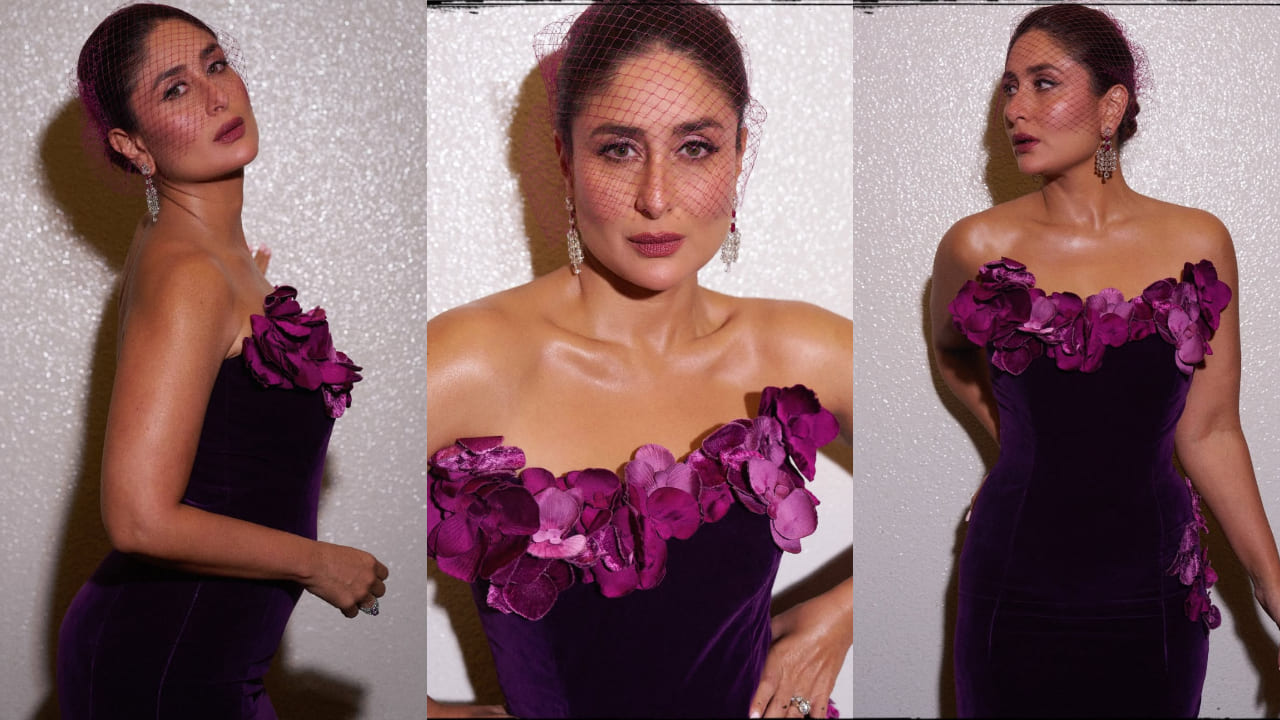 Kareena Kapoor Khan in purple velvet gown 