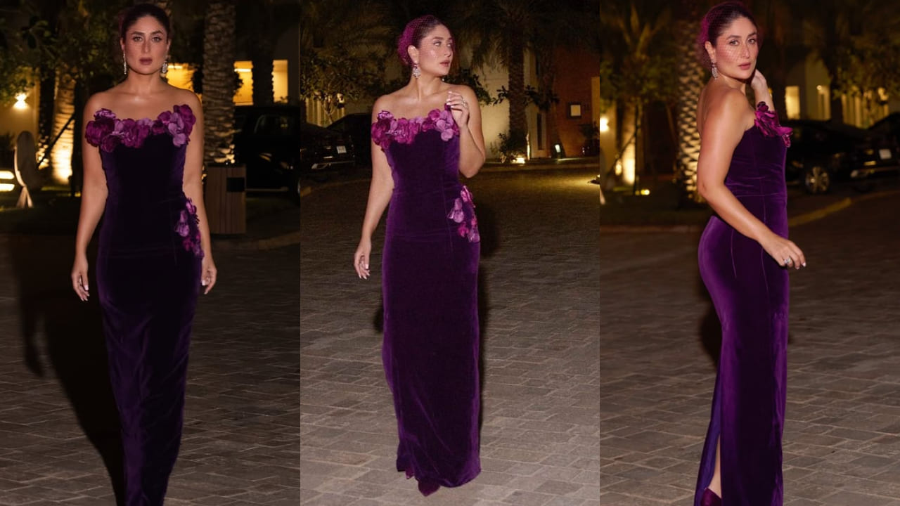 Kareena Kapoor Khan in purple velvet gown 