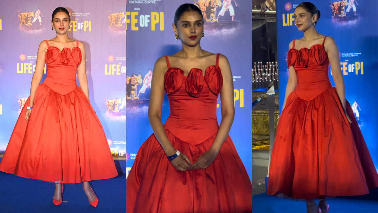 Aditi Rao Hydari attended an event dressed in scarlet midi dress worth Rs 68,000 and it’s perfect to gain the spotlight