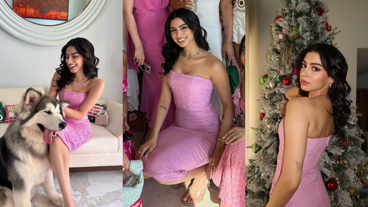 Khushi Kapoor’s hot pink corset midi dress makes it a perfect bridesmaid outfit