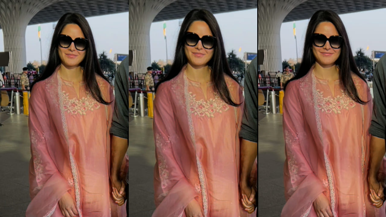 Katrina Kaif wears simple traditional dress at airport with Vicky Kaushal and still manages to look elegant