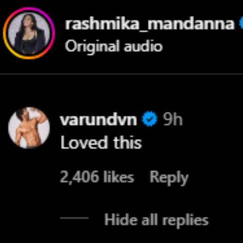 Varun Dhawan reacts to Rashmika Mandanna's The Girlfriend teaser (PC: Rashmika Mandanna, Instagram)