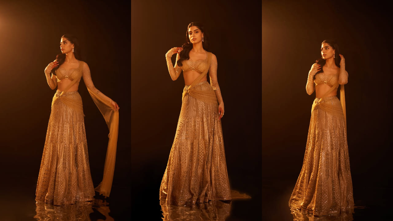 Khushi Kapoor’s Rs 4 lakh Tarun Tahiliani saree with floor-length pallu and architectural design sets a new bar for festive style