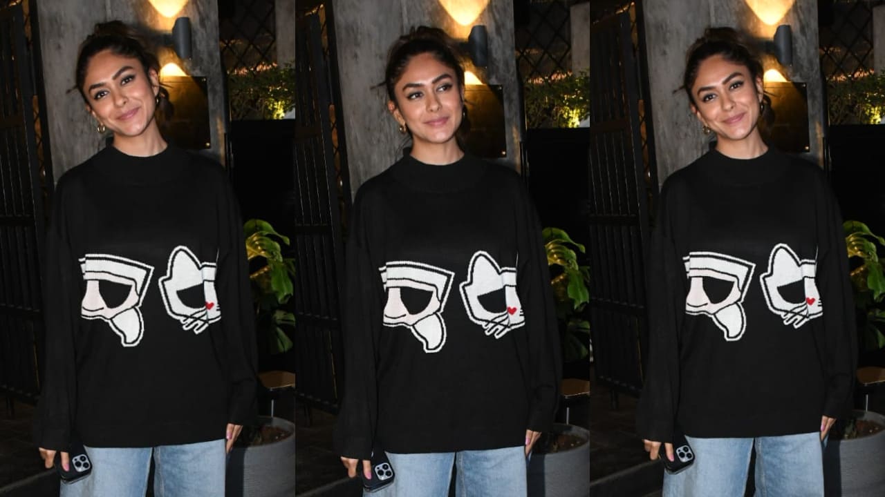 Mrunal Thakur in the cozy, casual black and blue combination shows that winter fashion goes beyond the layers