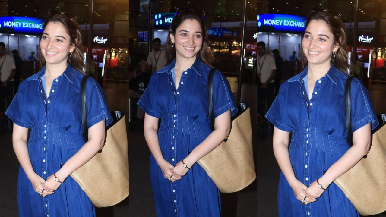 Tamannaah Bhatia styles a denim maxi dress with Rs 12 lakh watch for flawless travel-ready look