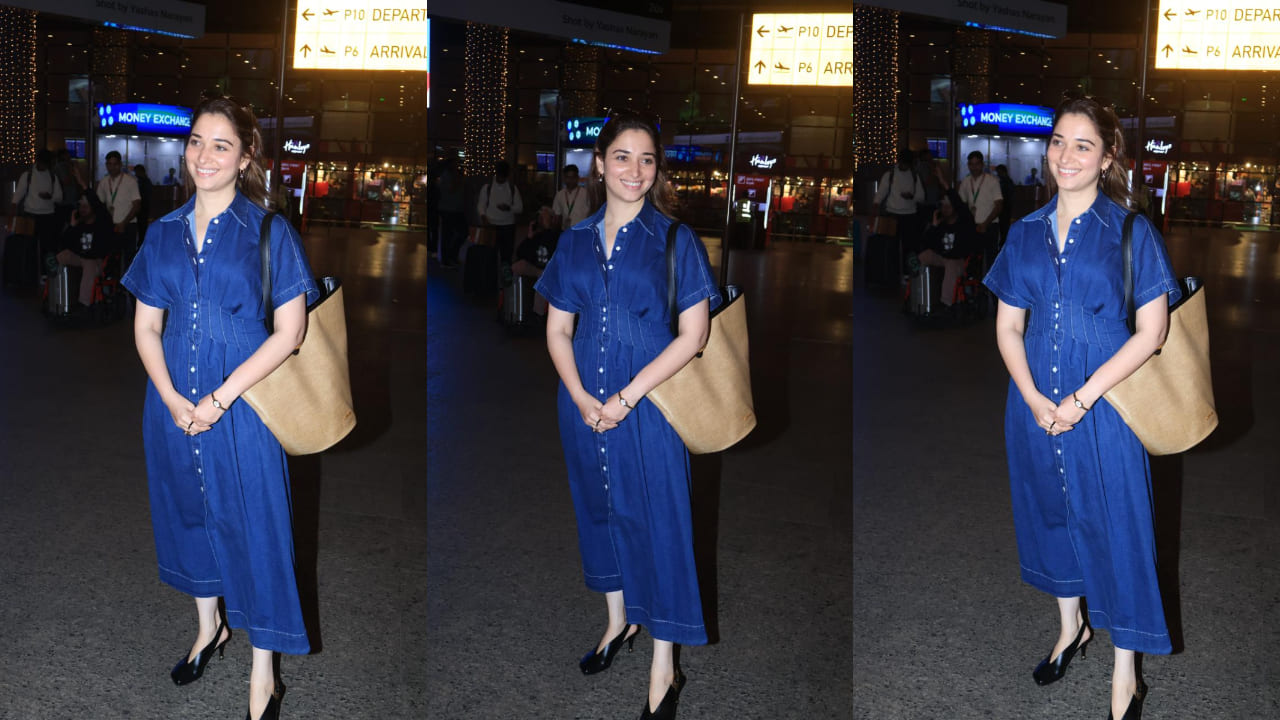 Tamannaah Bhatia styles a denim maxi dress with Rs 12 lakh watch for flawless travel-ready look