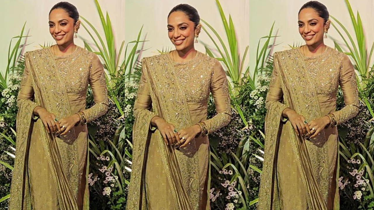 Sobhita Dhulipala exudes royalty in custom kurta with Hyderabadi Khada dupatta at a wedding reception alongside Naga Chaitanya