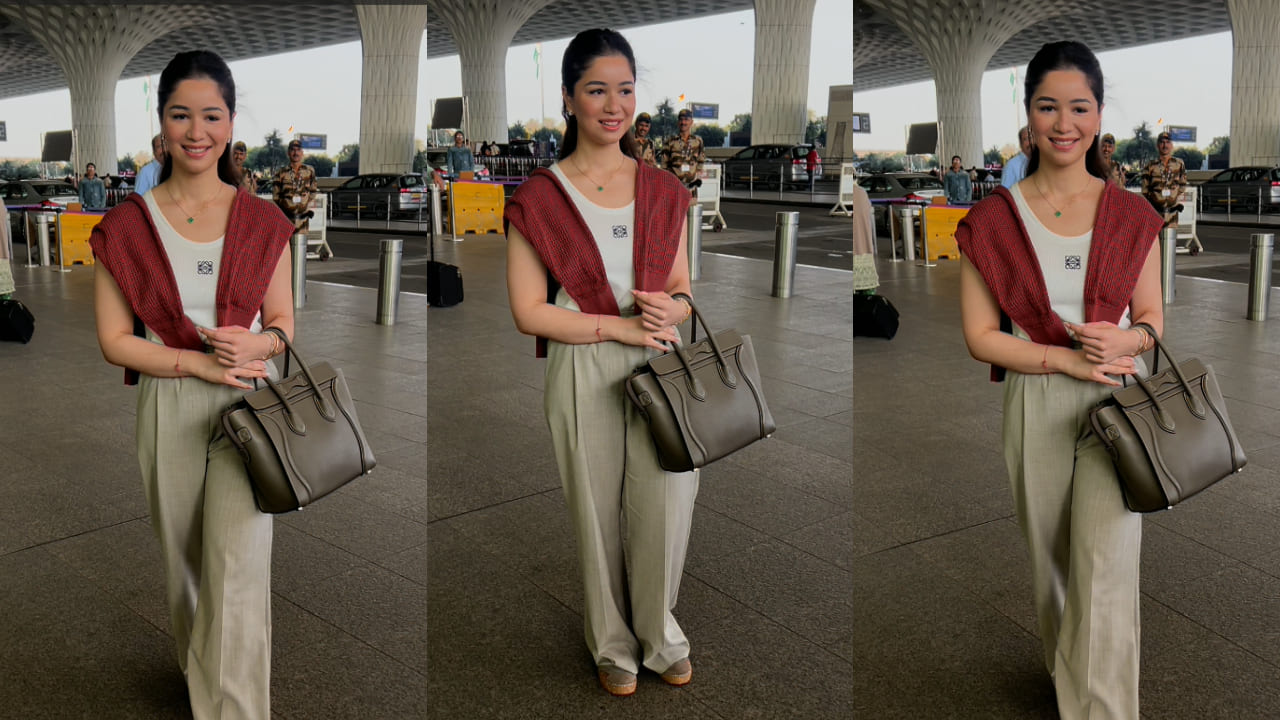 Sara Tendulkar rocks her semi-formal airport look with Celine bag and SRK-style sweater that was so Mohabbatein-coded