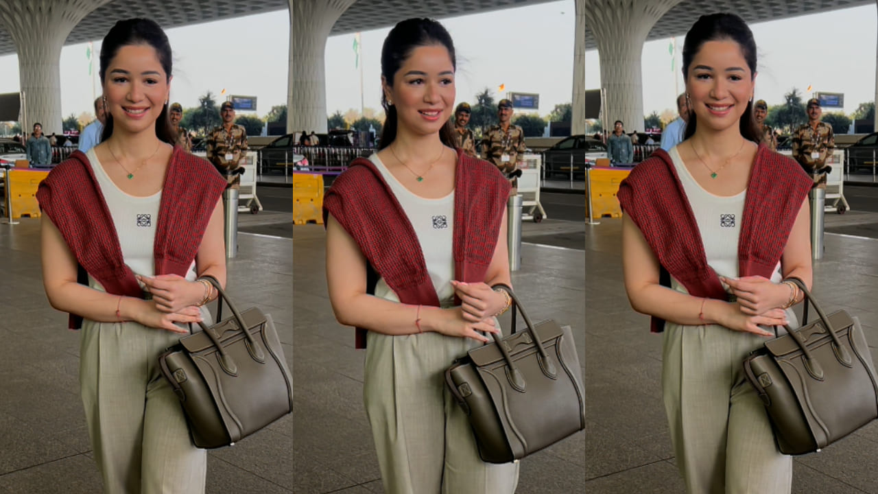 Sara Tendulkar rocks her semi-formal airport look with Celine bag and SRK-style sweater that was so Mohabbatein-coded