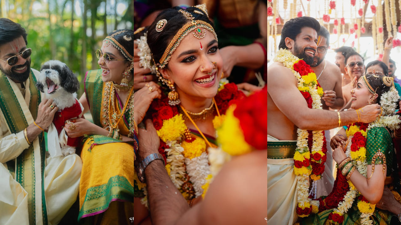 Keerthy ties the knot with Antony Thattil in a South Indian wedding with 2 bridal looks 