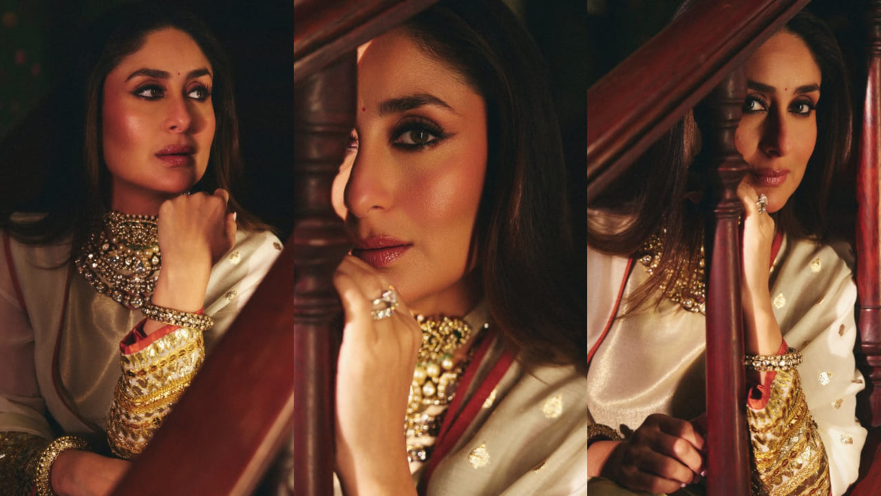 Kareena Kapoor Khan in white jacket kurta