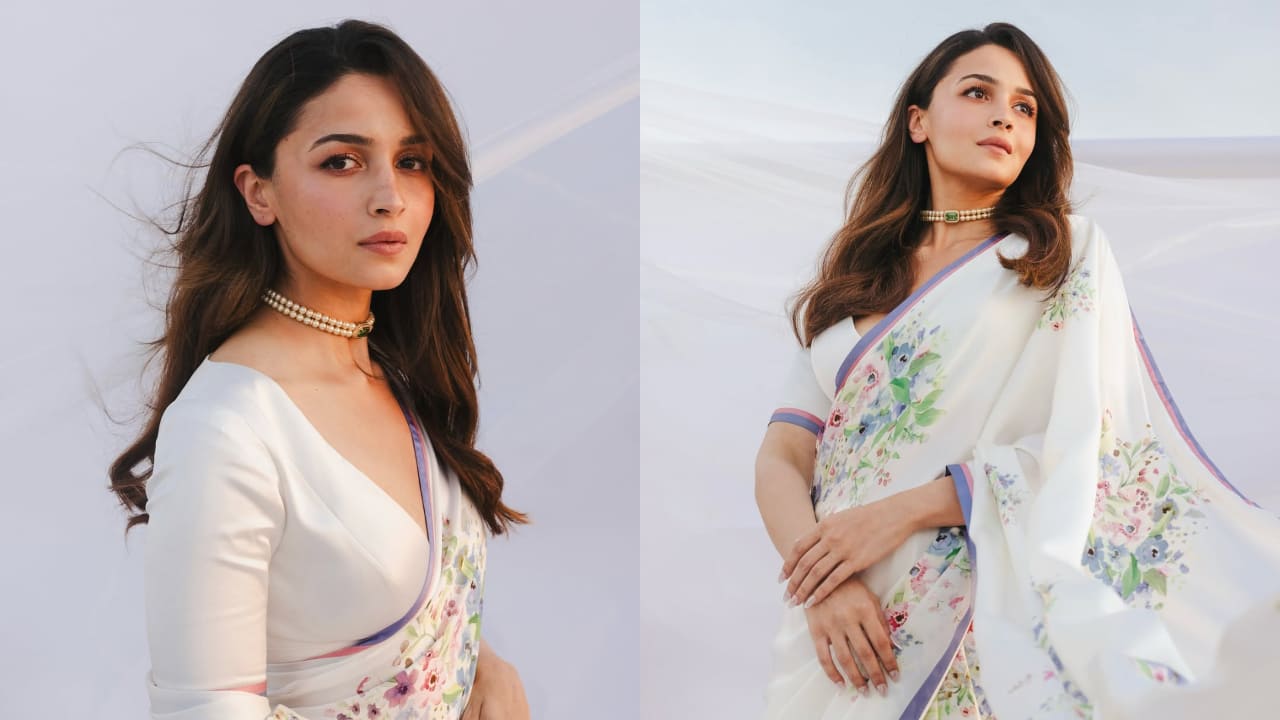 Alia Bhatt exudes effortless charm in her rich white saree at the 100th birthday celebration of Raj Kapoor