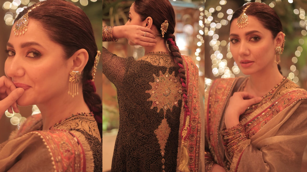 Mahira Khan takes a desi route this wedding season in a green kalidar kurta set and it deserves a place on your wedding mood board. 