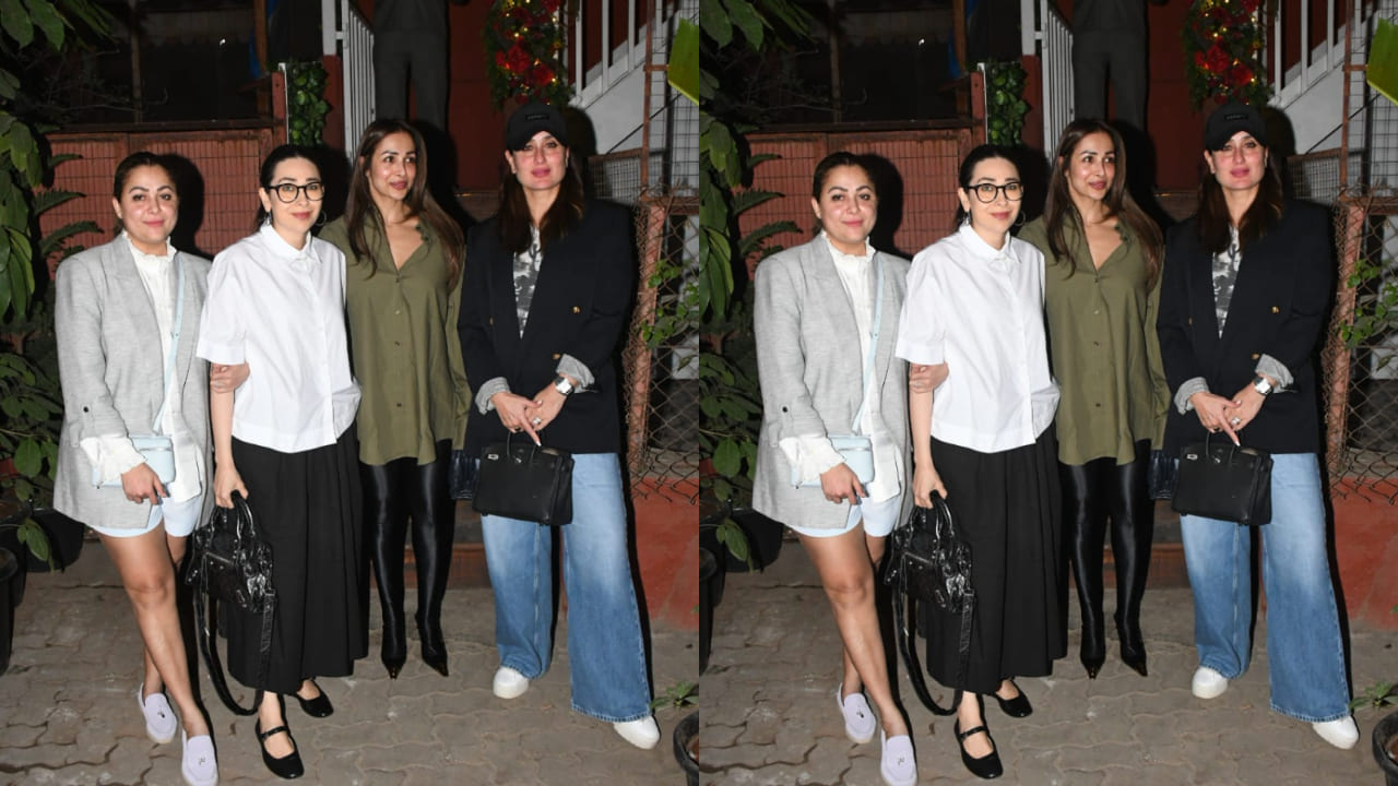 Kareena Kapoor with her real-life Veeres Karisma Kapoor, Malaika Arora, and Amrita Arora steps out to enjoy dinner setting a high-class fashion statement