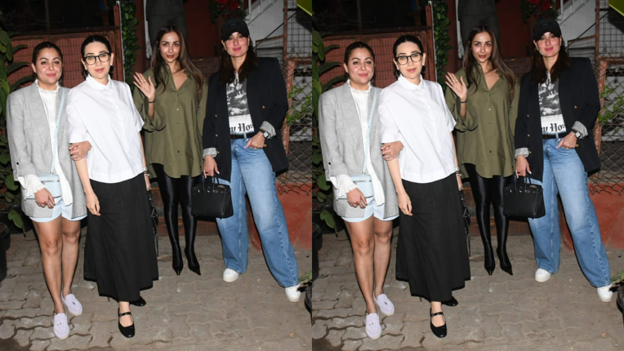 Kareena Kapoor with her real-life Veeres Karisma Kapoor, Malaika Arora, and Amrita Arora steps out to enjoy dinner setting a high-class fashion statement