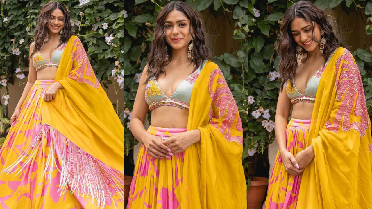  Throwback to Mrunal’s yellow floral lehenga, perfect to steal show at your BFF’s haldi