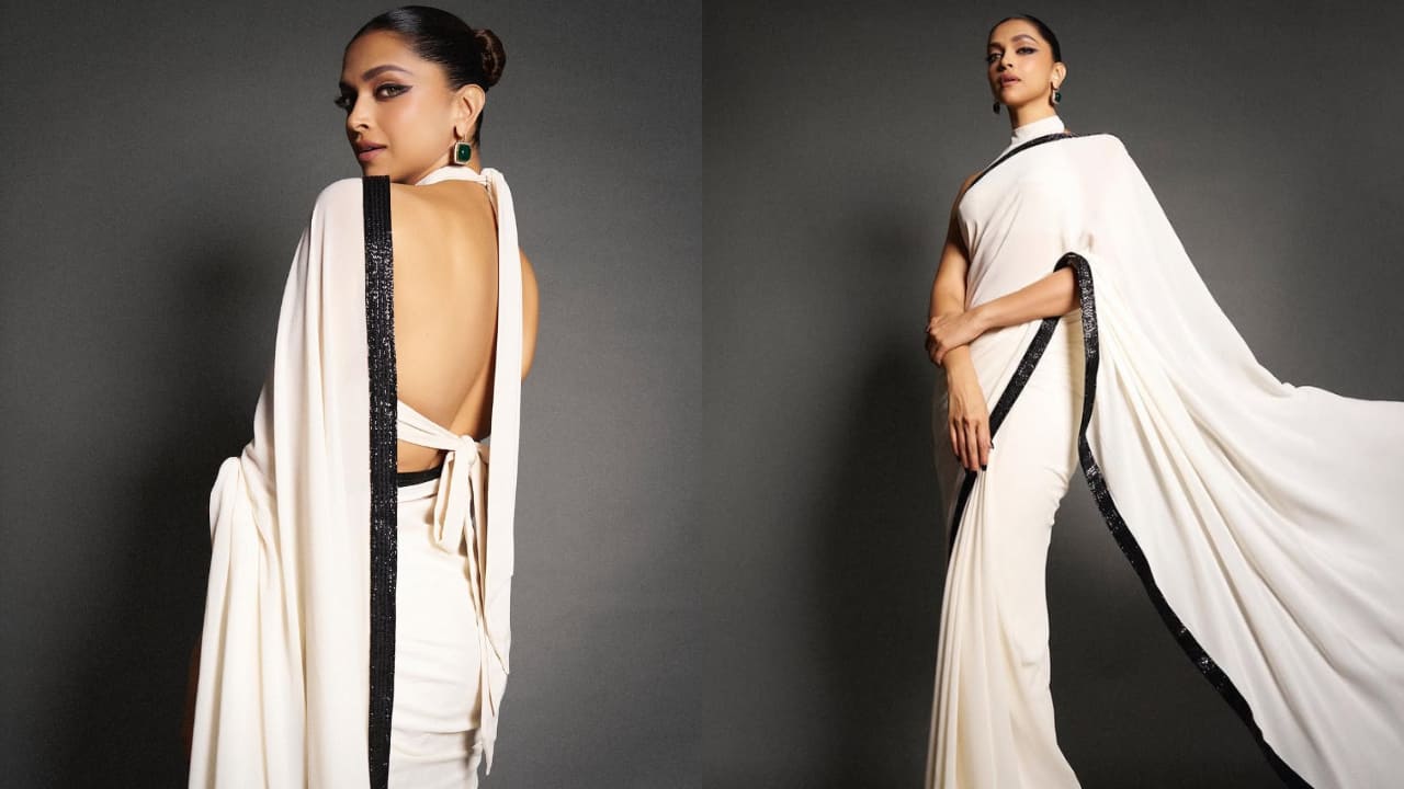 Deepika Padukone in white saree