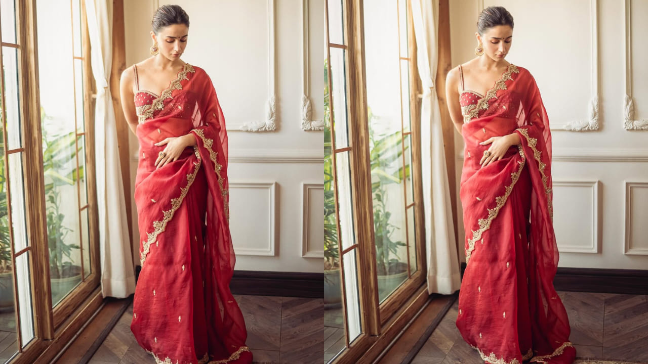 Alia Bhatt aces the art of styling red sarees: Which of the two outfits is your favorite?