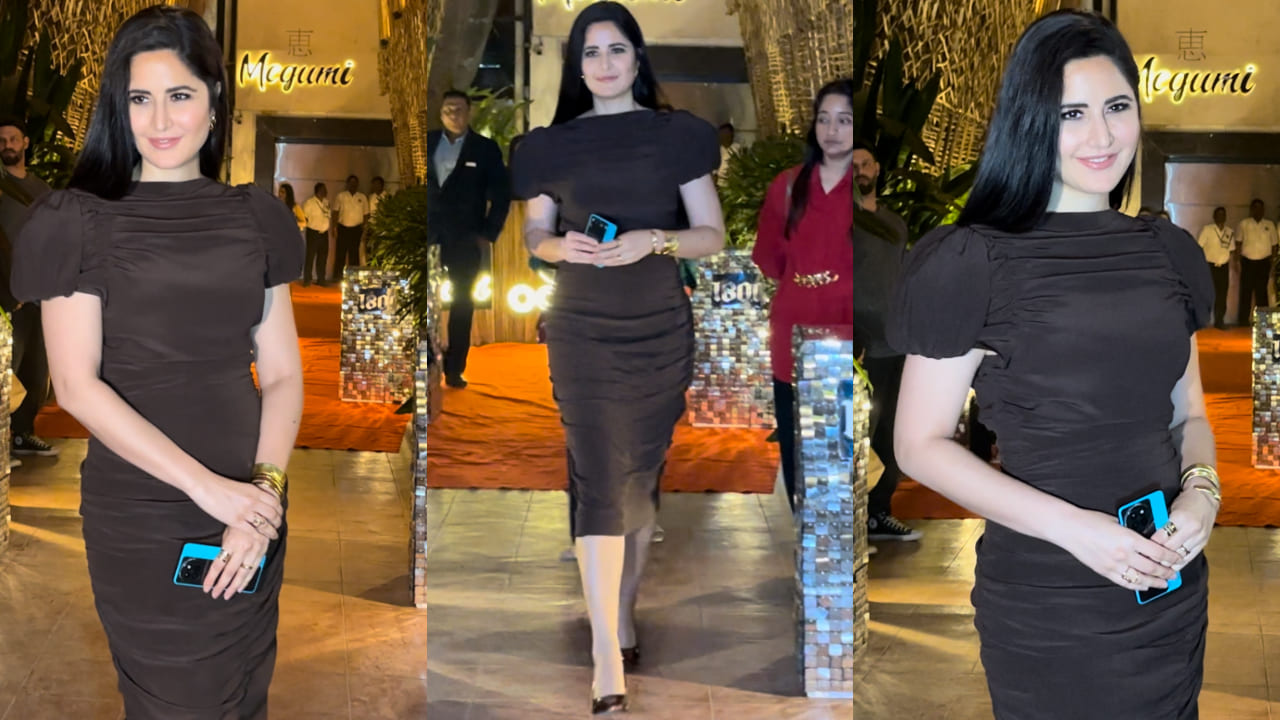 Katrina Kaif was spotted in the city dressed in ruched dress 