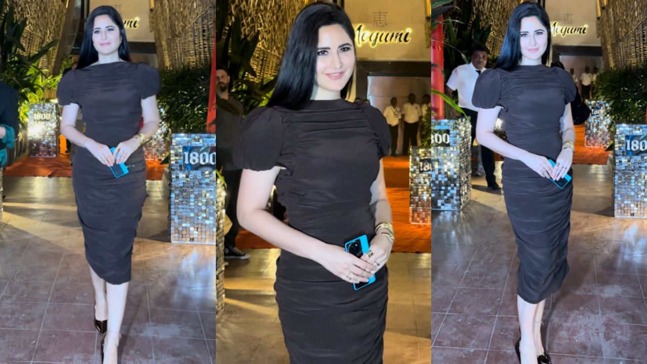 Katrina Kaif was spotted in the city dressed in ruched dress 