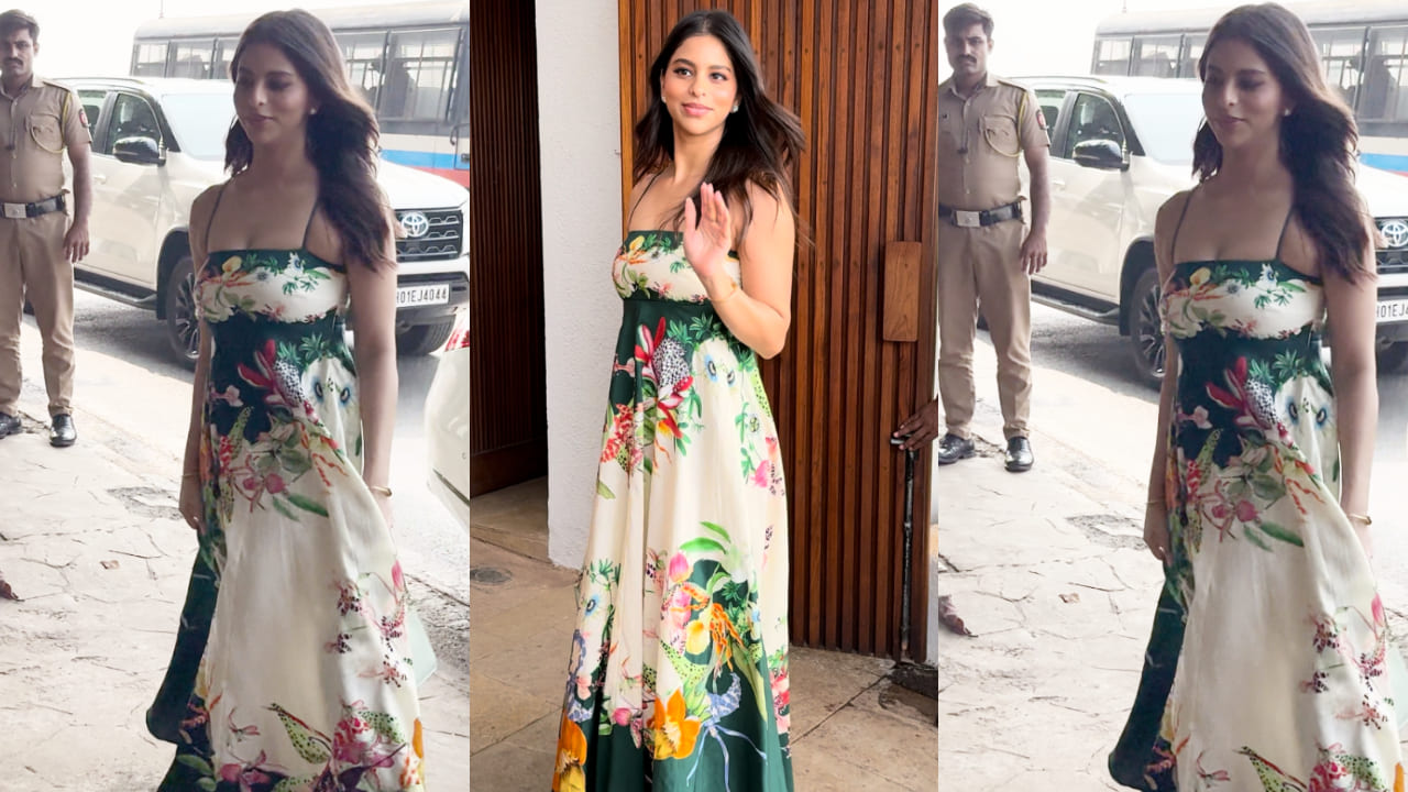 Suhana Khan arrived at Christmas brunch dressed in a green and white floral dress and it’s a refreshing treat.