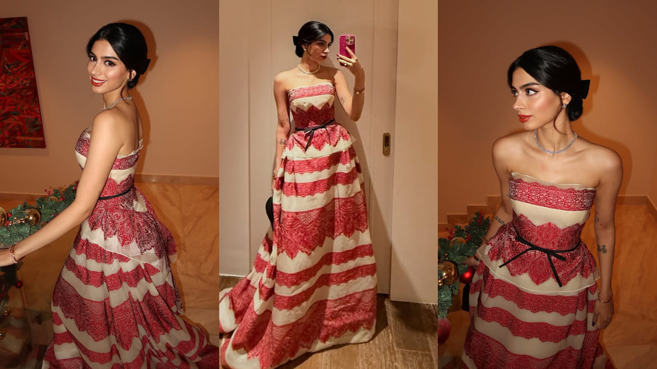 Khushi Kapoor turns into a beautiful Disney-like princess donning strapless gown styled with cute bow in her hair