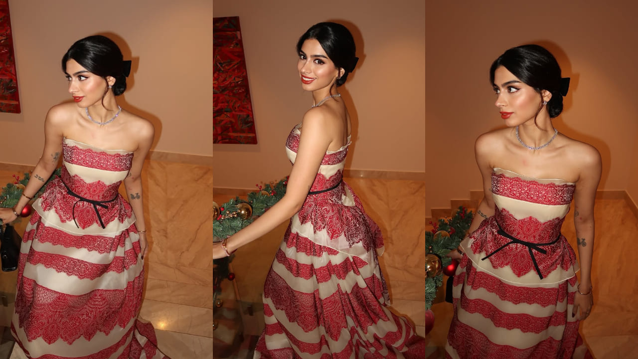 Khushi Kapoor turns into a beautiful Disney-like princess donning strapless gown styled with cute bow in her hair