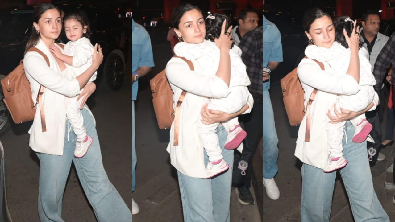 Alia’s airport look ft. white blazer and wide-leg denim pants is effortlessly stylish