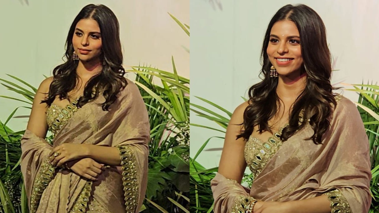 Suhana Khan in old rose tissue half & half saree worth Rs 2 lakh proves it’s always going to be her love for saree against the world