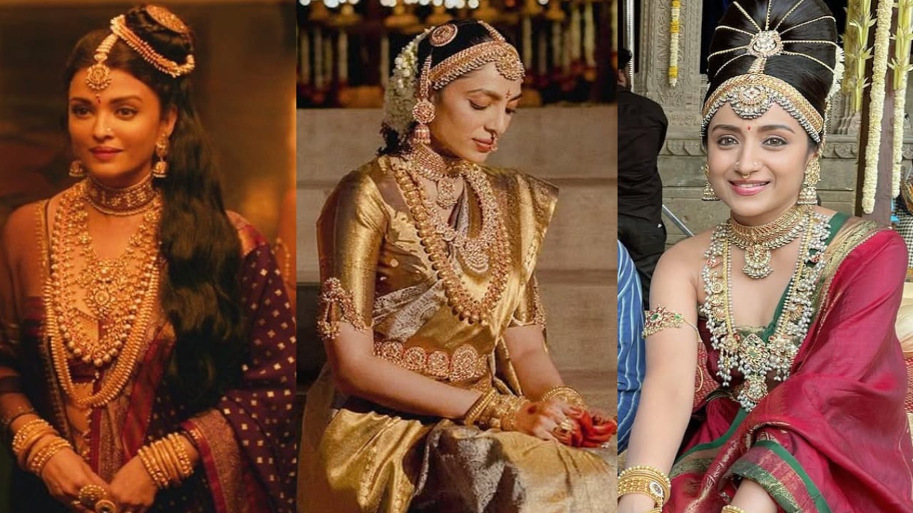 Sobhita Dhulipala’s wedding jewelry strikes a regal resemblance to Aishwarya Rai and Trisha Krishnan’s iconic ornaments from PS–1