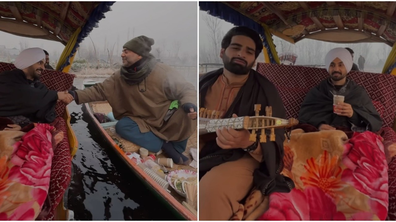 WATCH: Diljit Dosanjh enjoying kehwa in Dal Lake will make you want to take trip to Kashmir this holiday season