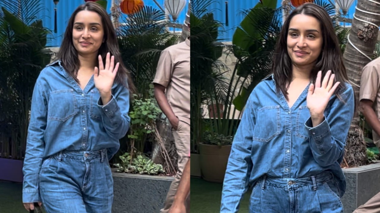 Shraddha Kapoor was spotted out and about in the city, dressed in a denim-on-denim look featuring wide-leg pants and a shirt.