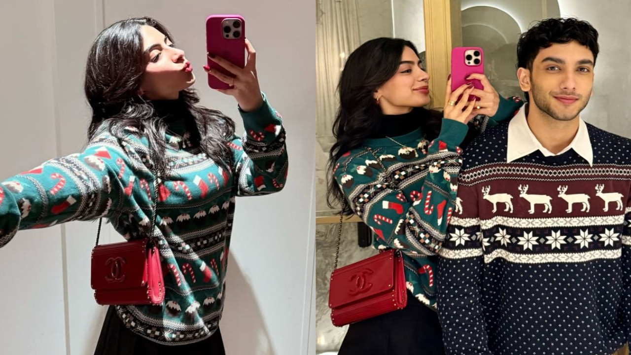  Khushi Kapoor and Vedang Raina make twinning the cutest holiday trend in their cozy matching sweaters 