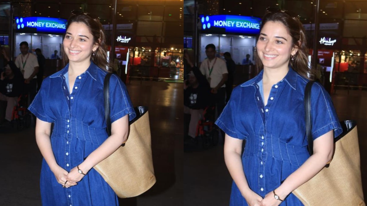 Tamannaah Bhatia styles a denim maxi dress with Rs 12 lakh watch for flawless travel-ready look