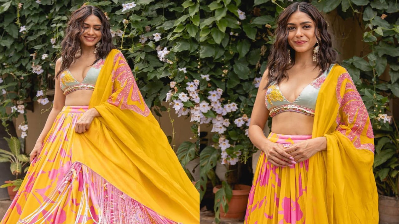  Throwback to Mrunal’s yellow floral lehenga, perfect to steal show at your BFF’s haldi