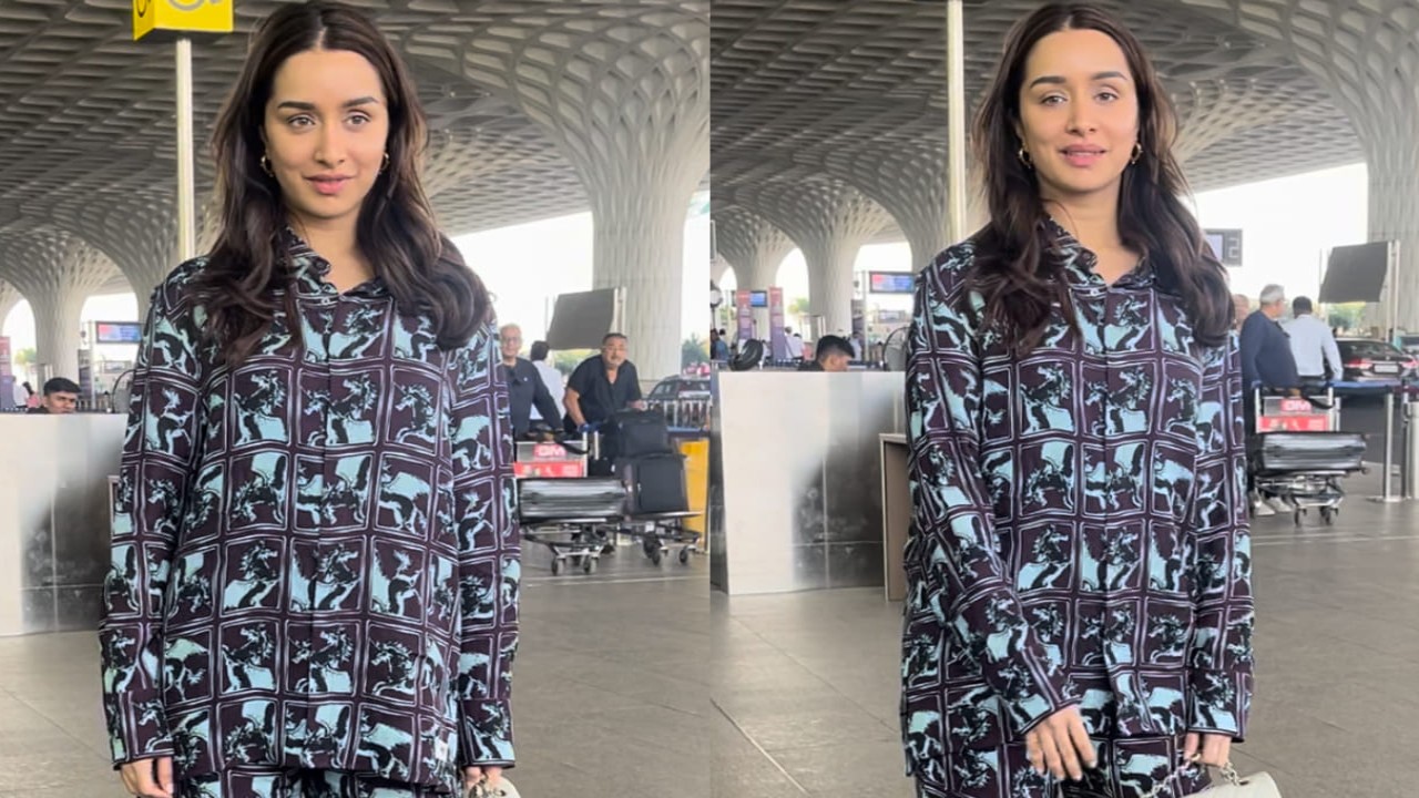 Shraddha Kapoor’s airport look ft a printed co-ord set worth Rs 31,500 is black, bold and blissfully comfy  