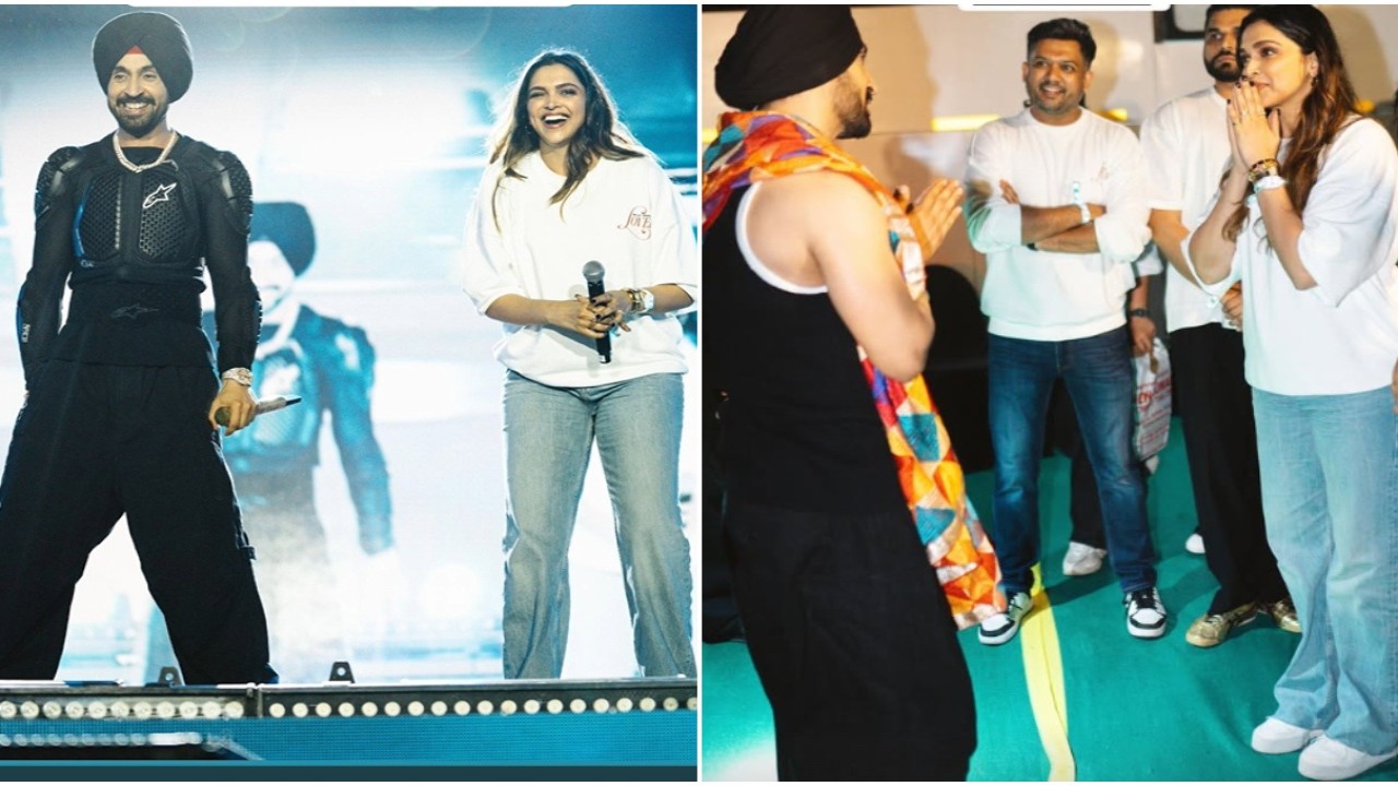 PIC: Deepika Padukone and Diljit Dosanjh share moment of gratitude, greeting each other with folded hands at concert