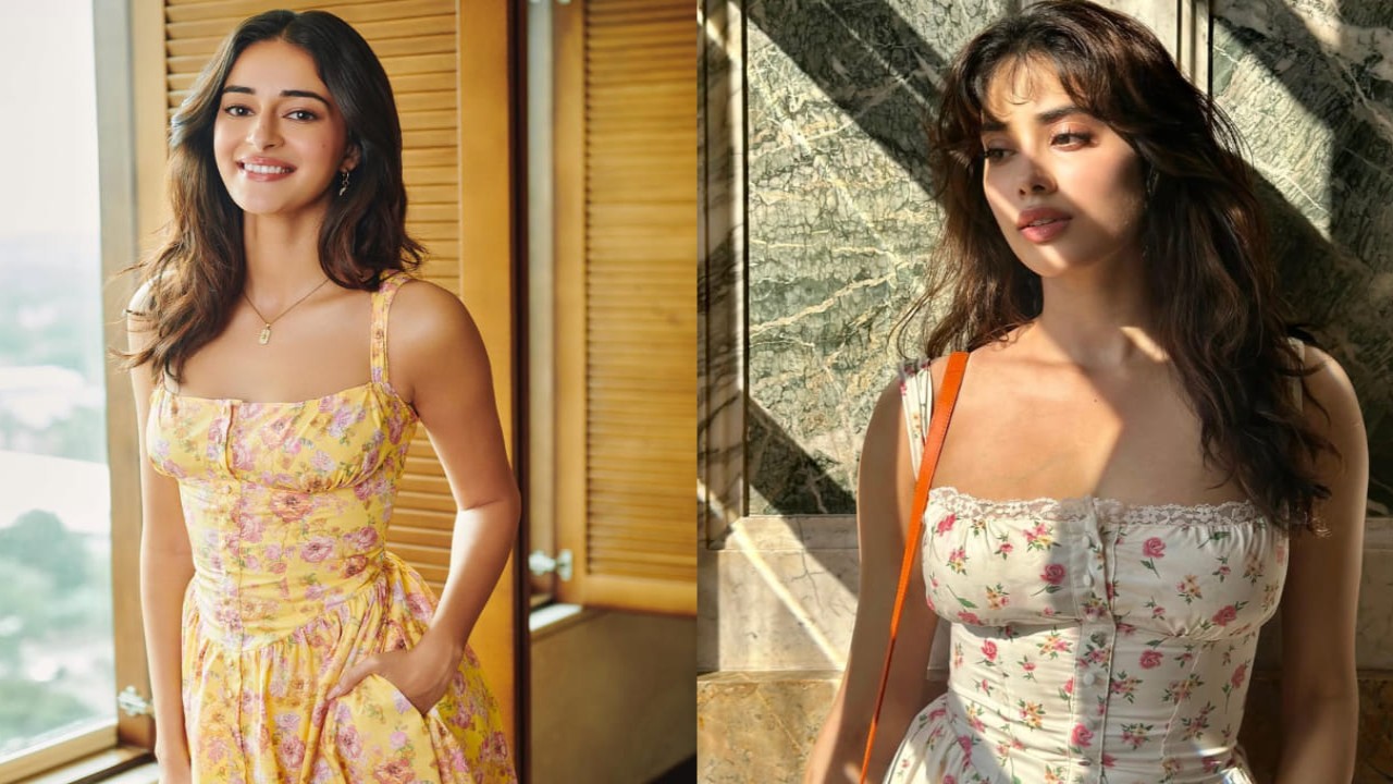 Ananya Panday and Janhvi Kapoor were spotted wearing similar floral dresses. 