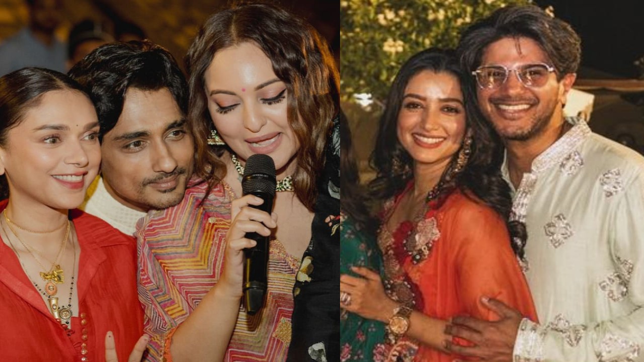 New PICS: Dulquer, Sonakshi, Vikram Prabhu & Farah Khan at Aditi-Siddharth's royal wedding