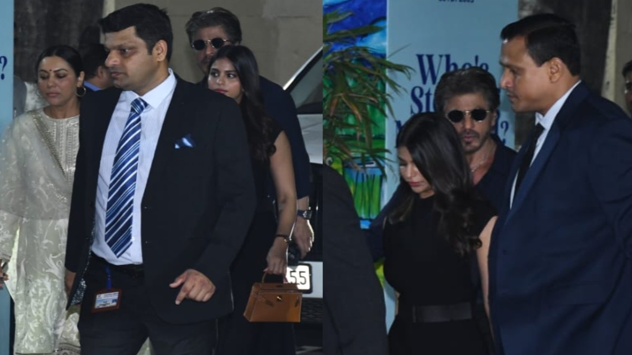 Shah Rukh Khan arrives at AbRam's school amid high security with Suhana and Gauri; WATCH