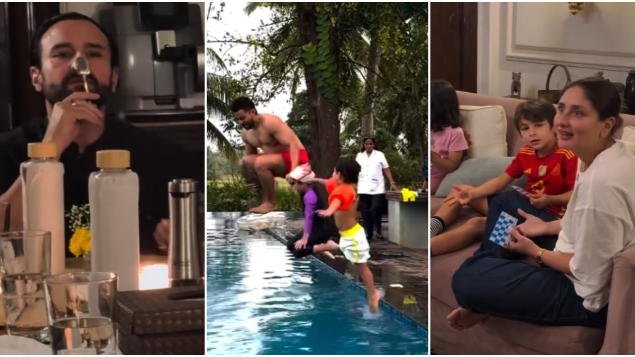 Kareena Kapoor, Saif Ali Khan and more exude Hum Saath Saath Hain vibe in new video from Sharmila Tagore’s 80th b’day; don’t miss Jeh’s jump in pool