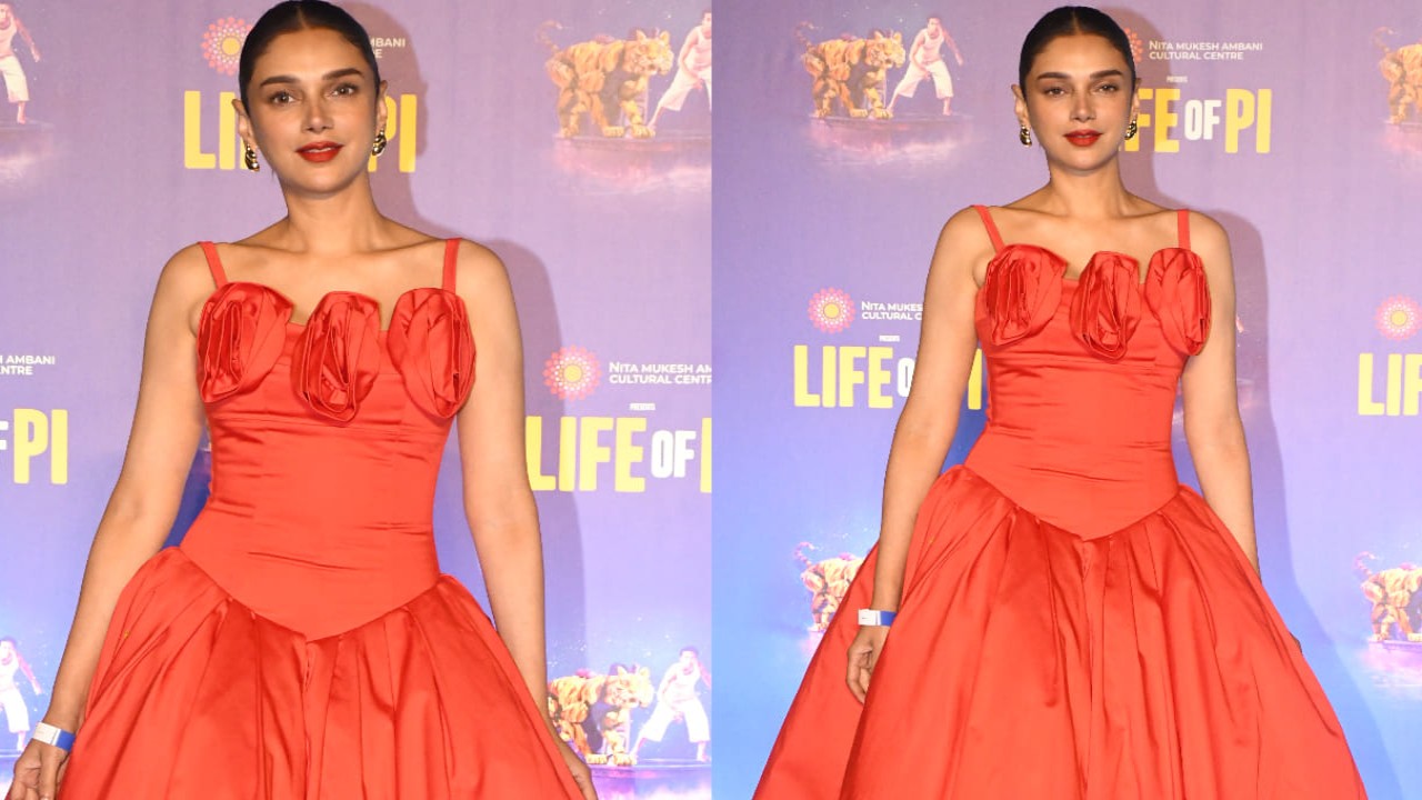 Aditi Rao Hydari's scarlet midi dress worth Rs 68,000 is ultimate fusion of drama and glam 