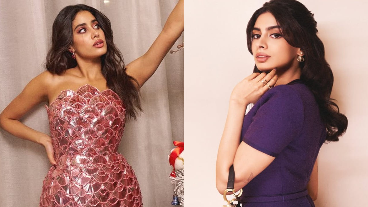 Sisters Janhvi Kapoor-Khushi Kapoor look party-ready in sequin mini & flared dresses 