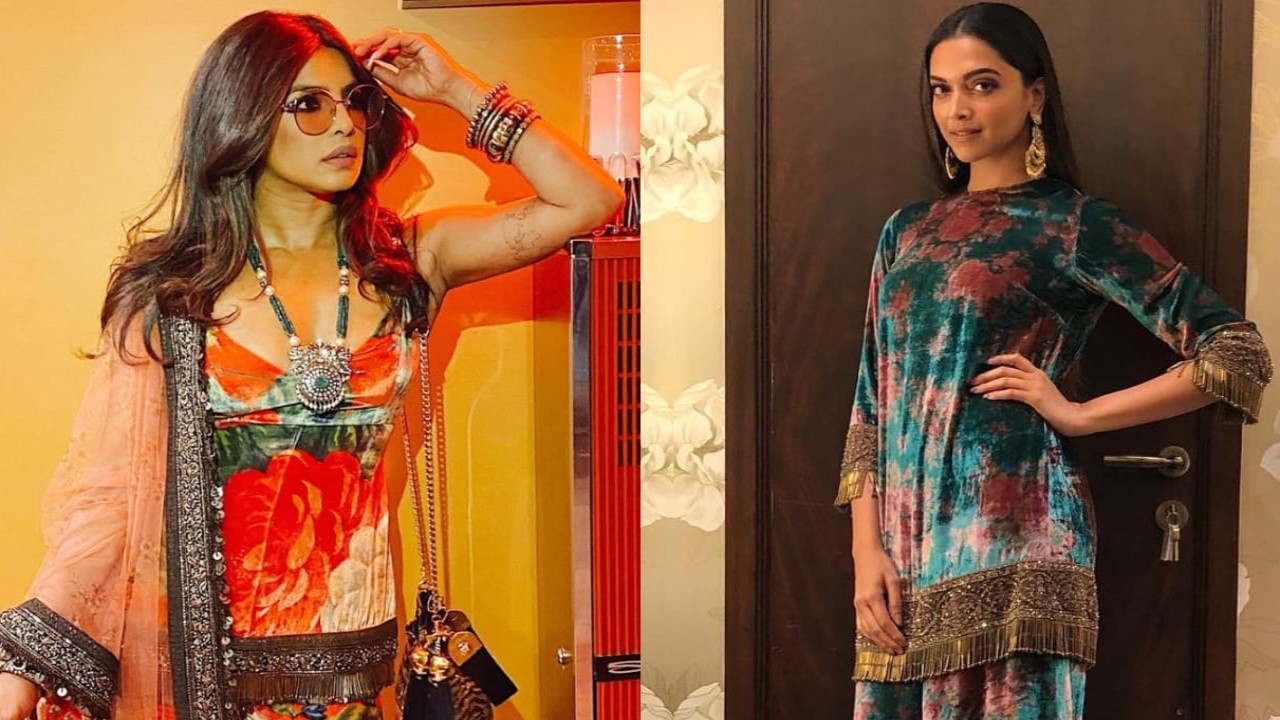 Priyanka Chopra and Deepika Padukone were spotted wearing similar sharara sets from Sabyasachi. 