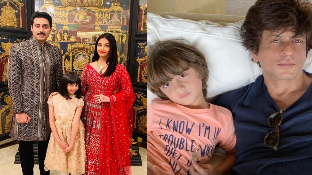 Proud parents Aishwarya Rai-Abhishek Bachchan record daughter Aaradhya's annual day performance with Shah Rukh Khan’s son AbRam; WATCH