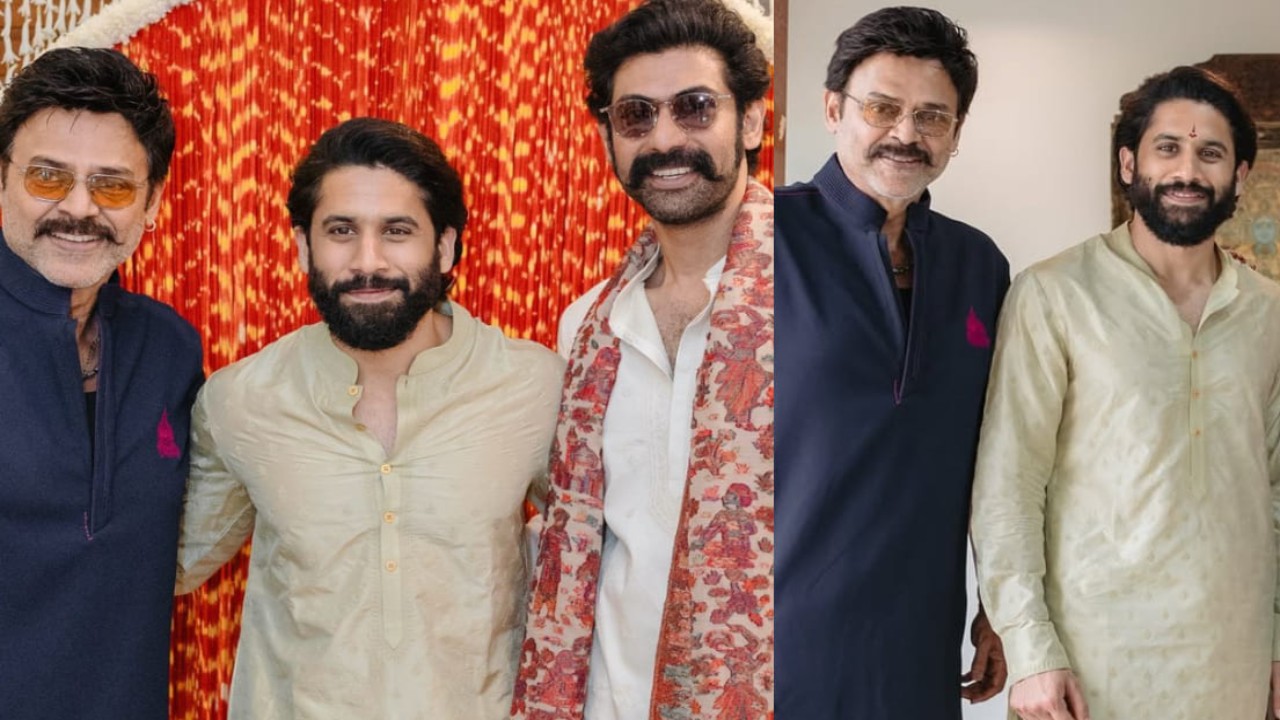 Venkatesh Daggubati celebrates Naga Chaitanya-Sobhita Dhulipala’s wedding with iconic moments alongside Rana Daggubati; PICS