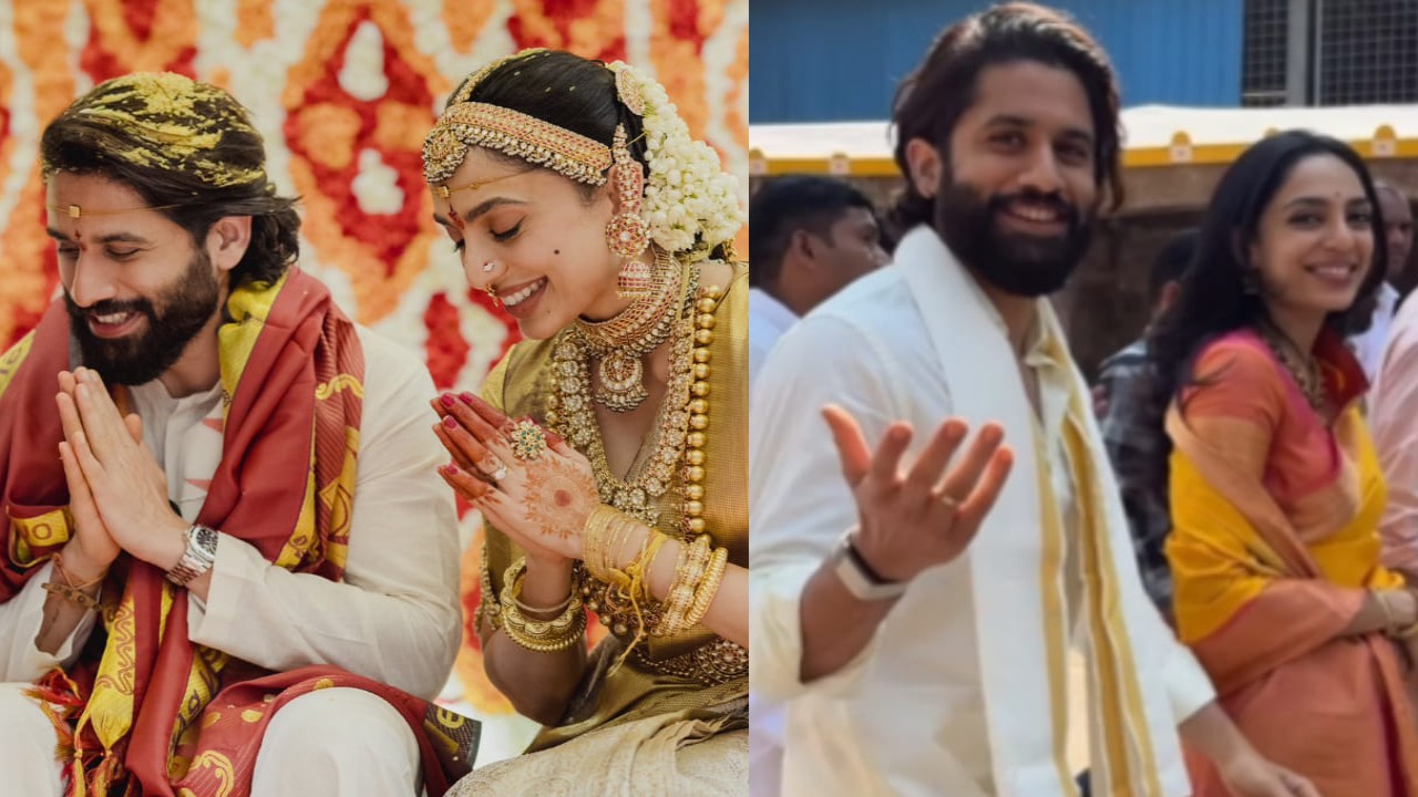 Watch: Naga Chaitanya and Sobhita Dhulipala make first public appearance as husband and wife as they visit….. 