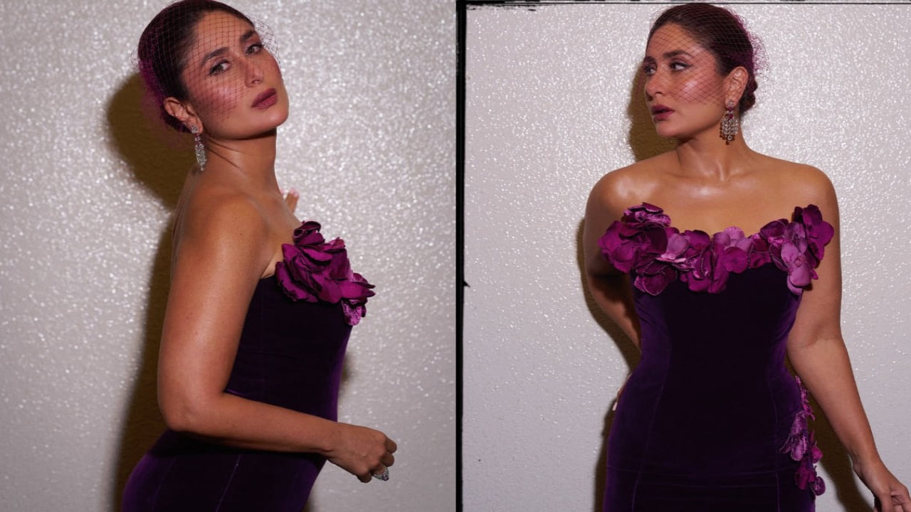 Kareena Kapoor Khan in purple velvet gown 